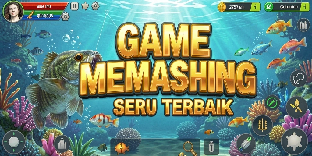Tampilan gameplay 2757 menampilkan aksi seru dalam memancing ikan.