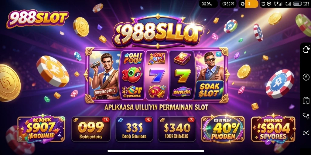 Tampilan utama <strong>988SLOT</strong> dengan berbagai pilihan permainan slot yang menarik.