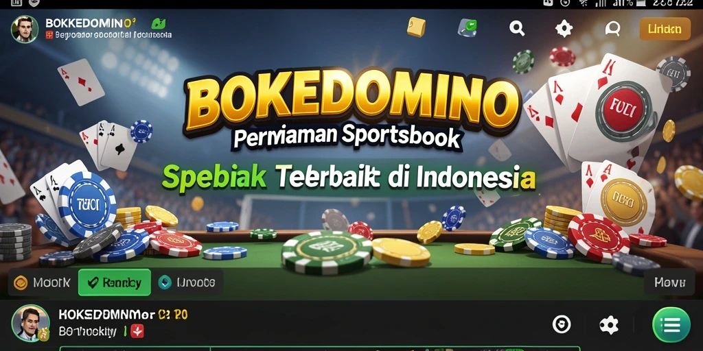 Screenshot tampilan utama BOKEDOMINO menunjukkan fitur taruhan olahraga.