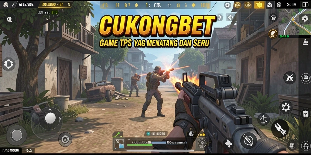 Screenshot utama CUKONGBET menampilkan aksi intense dalam game TPS.