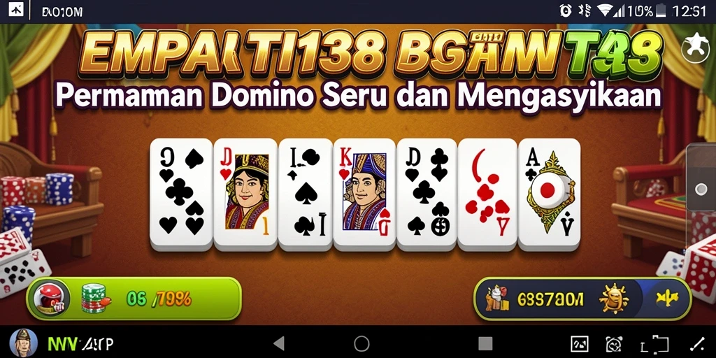 Menunjukkan gameplay seru dalam aplikasi Domino EMPATI138.