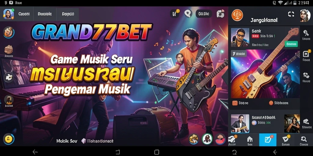 Screenshot gameplay GRAND77BET menampilkan keseruan bermain musik.