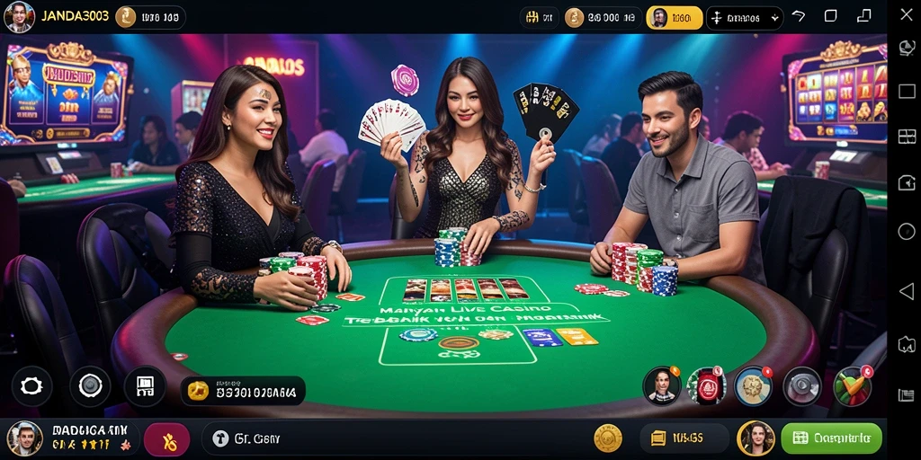 Screenshot JANDA303 menampilkan suasana permainan Live Casino yang seru.