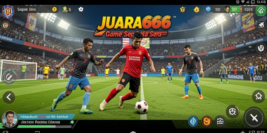 Tangkapan layar aksi menegangkan dalam game sepak bola JUARA666.