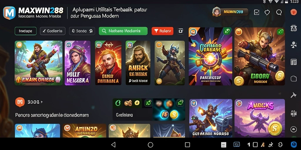 Tampilan utama aplikasi MAXWIN288 yang intuitif dan fungsional.