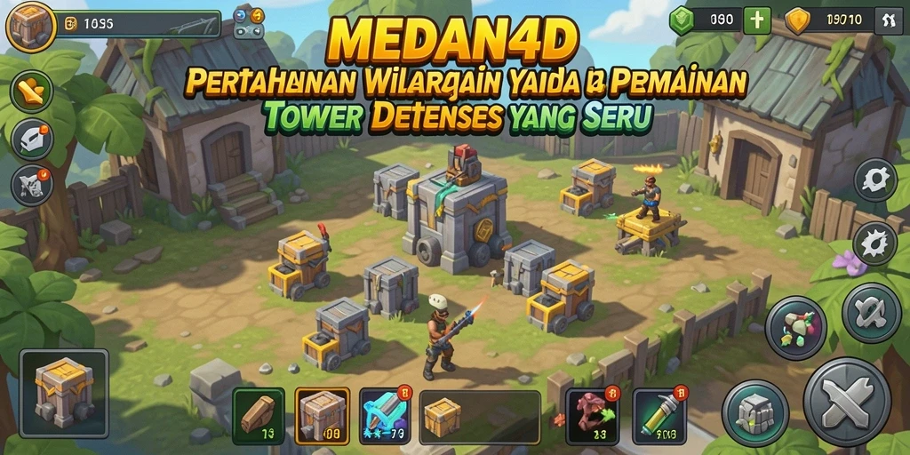 Tampilan gameplay seru dan menegangkan dalam MEDAN4D Tower Defense.