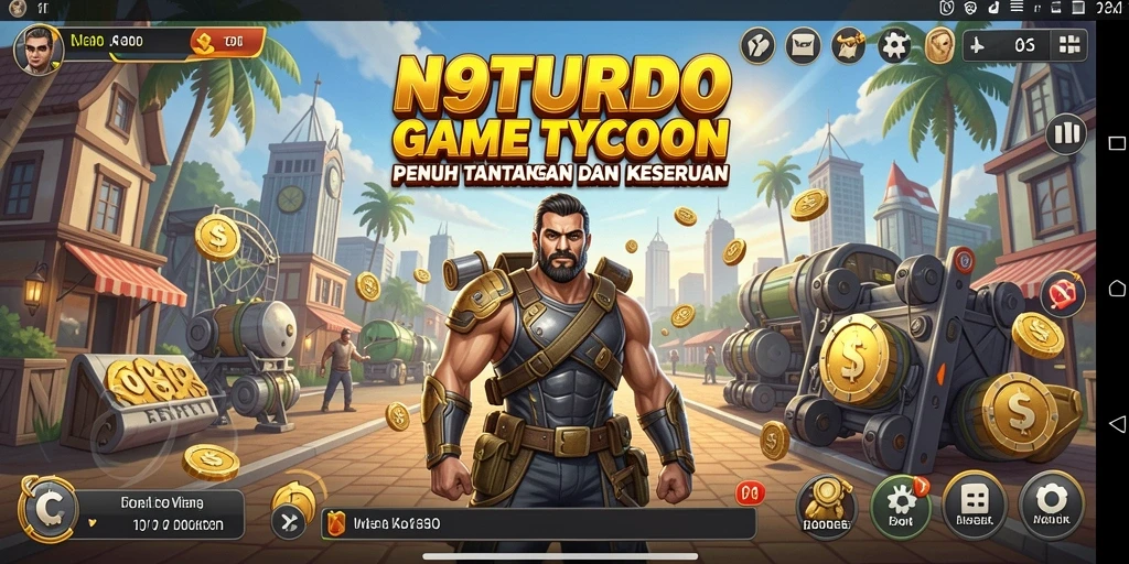 Gameplay N9TURBO yang menantang dan seru dalam dunia Tycoon.