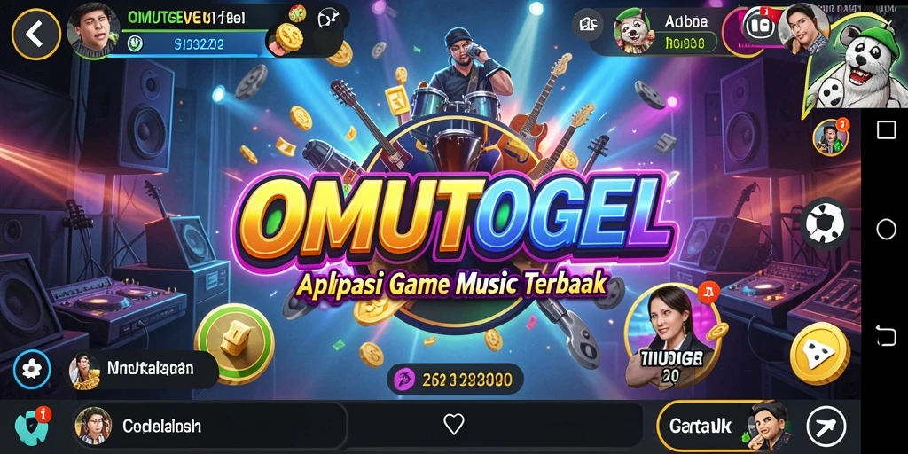Tampilan gameplay dari OMUTOGEL yang penuh warna dan interaktif.