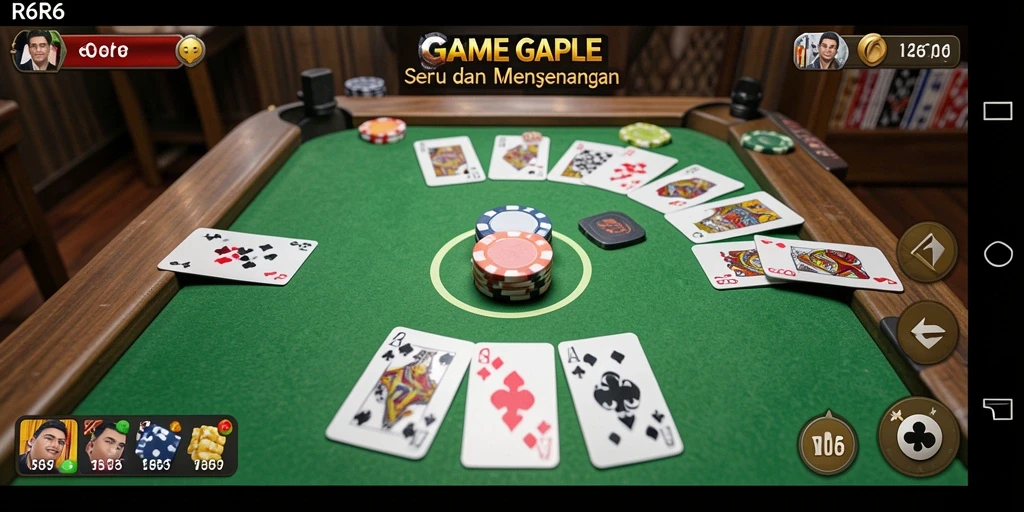 Screenshot menampilkan gameplay seru R6R6 dalam permainan Gaple.