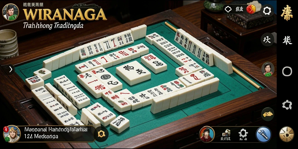 Screenshot gameplay WIRANAGA menampilkan keseruan permainan Mahjong.